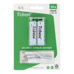 TCBEST bateria akumulatorowa R6 (AA) 650 mAh z gniazdem Typ C