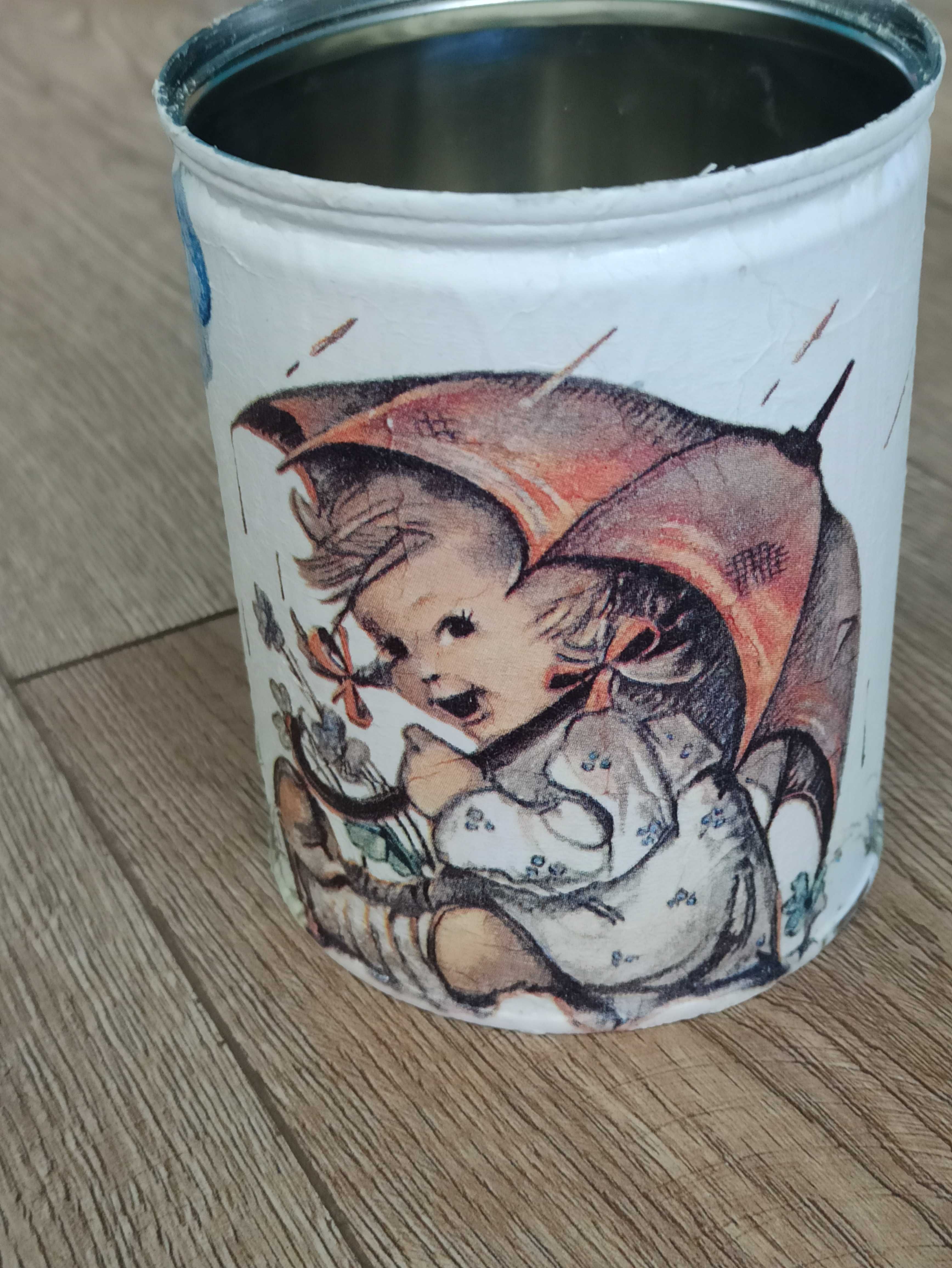 Pojemnik metalowy - decoupage