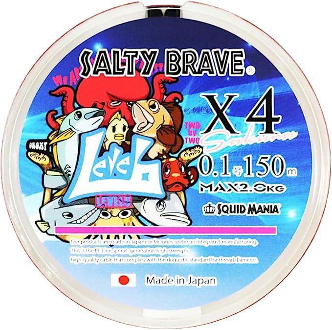 Шнур Squid Mania Salty Brave Ajing PE Premium 4 #0.1 , #0.15