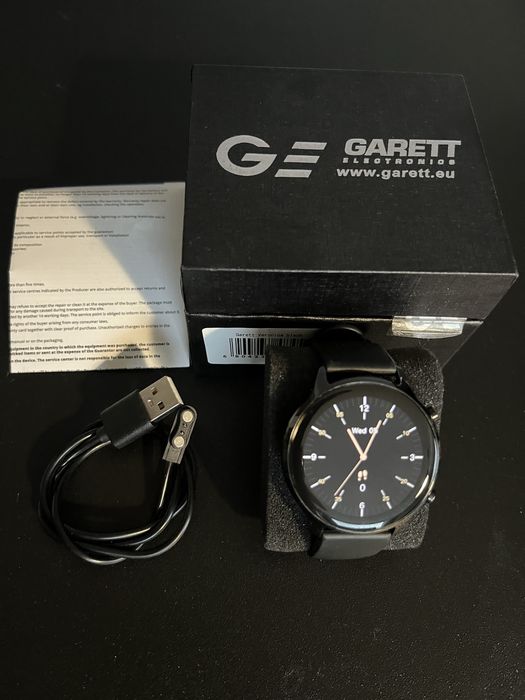 Smartwatch damski Garett Veronica Black, elegancki stan idealny
