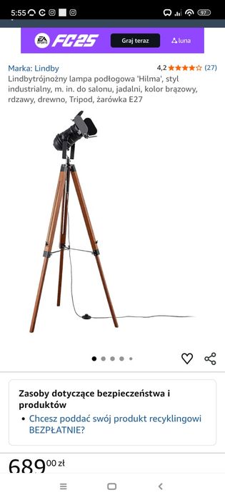 Lampa podłogowa loft