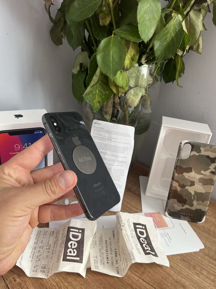 Apple iphone X - 64 Gb , pudelko ladowarka etui w zestawie