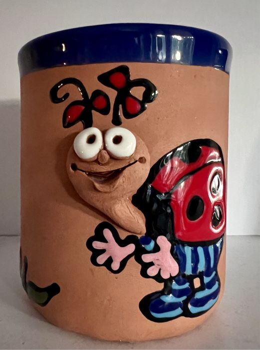 Gliniany kubek filiżanka recznej roboty