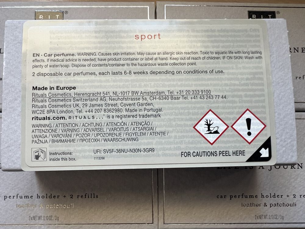 Rituals of Sport парфум для авто набір (тримач, 2 запаски)