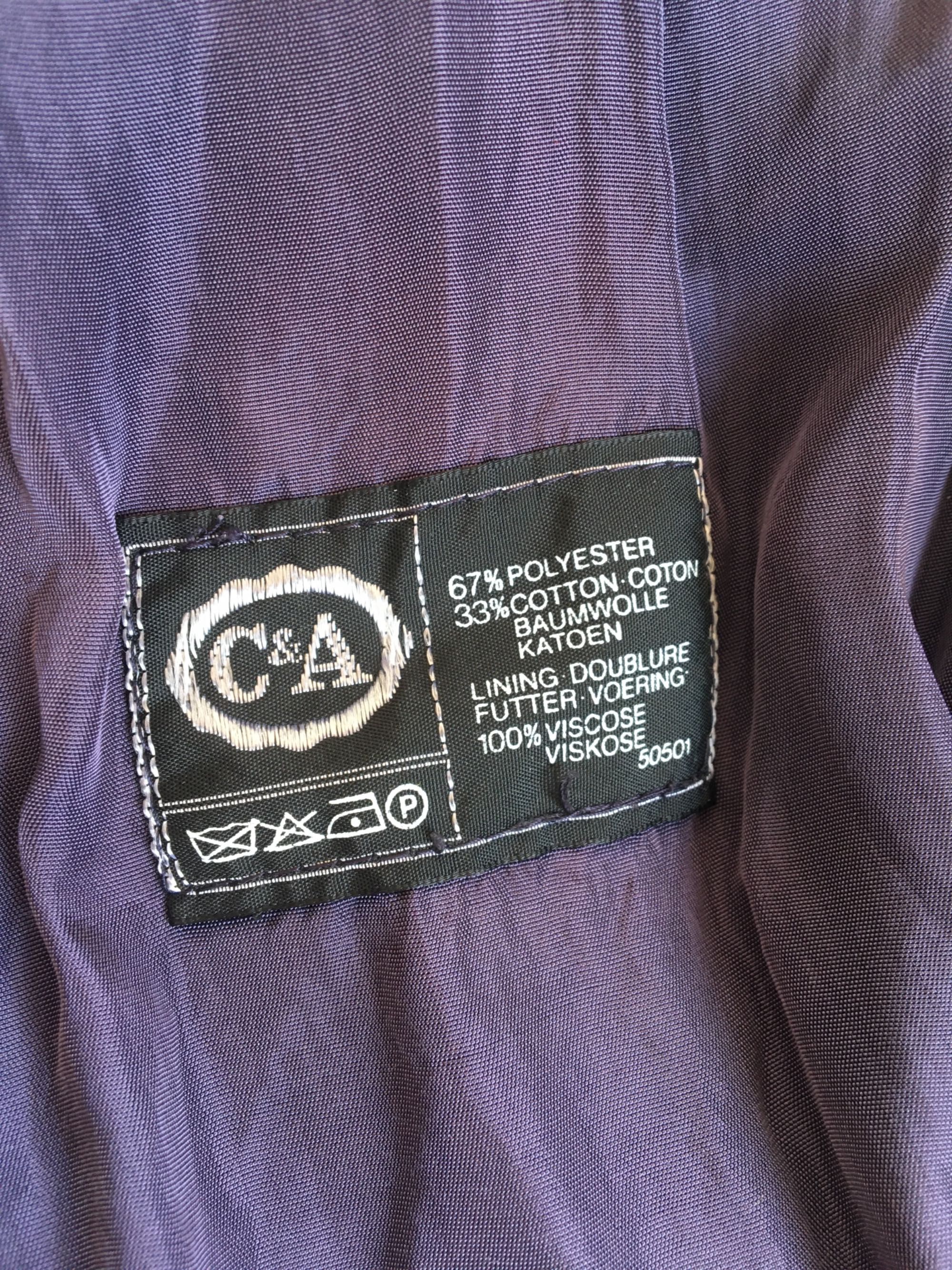 C&A Formtreu trencz vintage męski dwurzędowy krótki 50