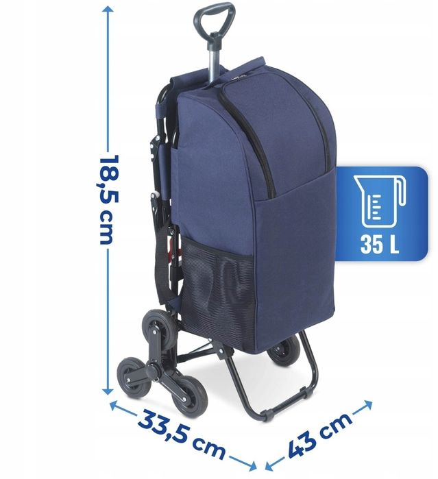 Wózek Zestaw na zakupy Maximex niebieski poliester