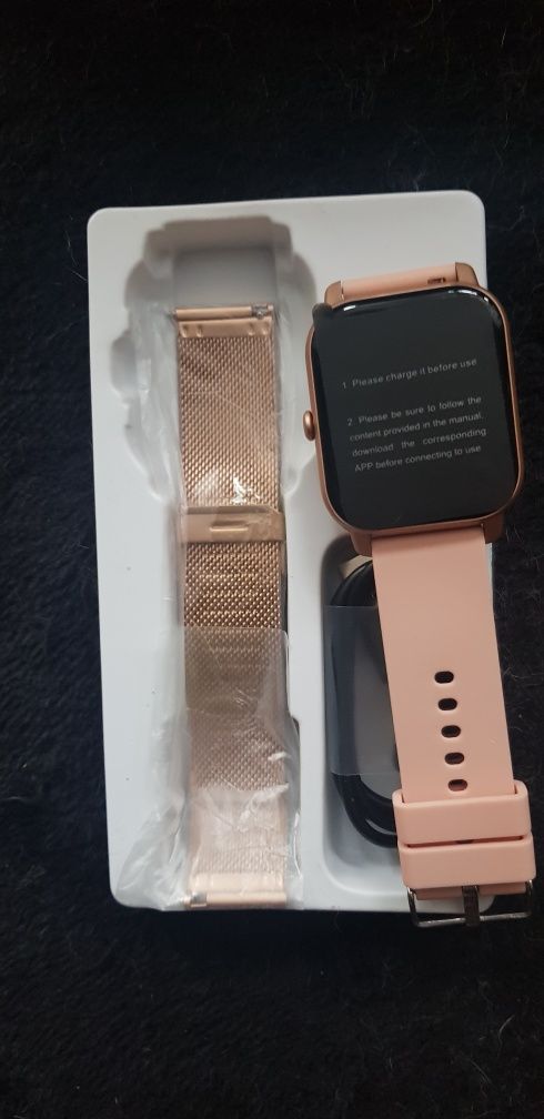 Nowy smartwach 2 bransoletki polskie menu