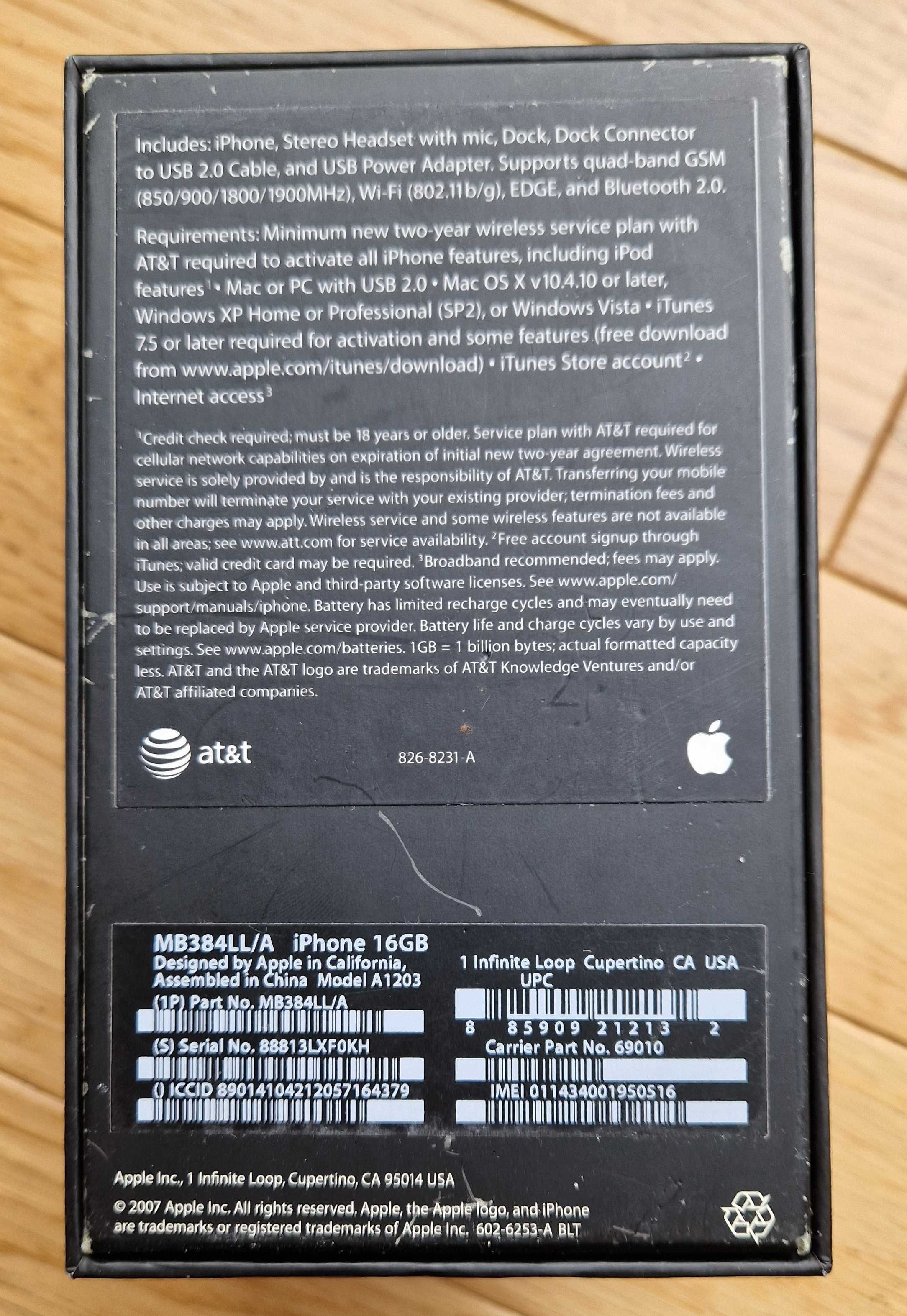 Apple iPhone 2G 16GB - A1203 (GSM) MB384LL/A - KOMPLET 100%