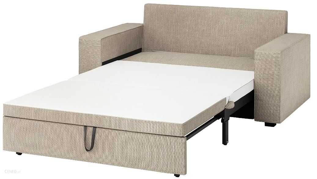 Sofa rozkładana 2 osobowa IKEA VILASUND funkcja spania - ciemny brąz