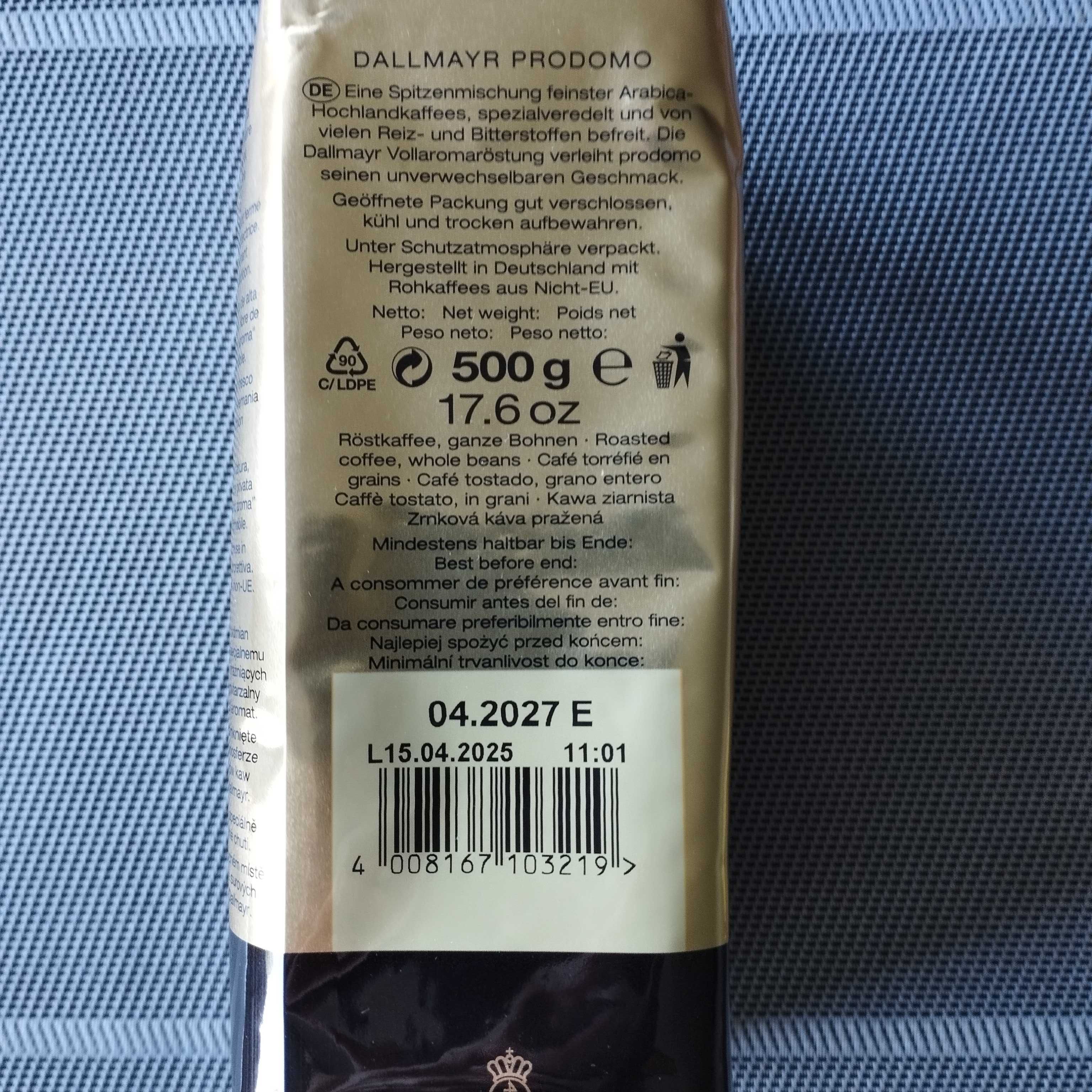 Kawa Dallmayr prodomo ziarnista 500g