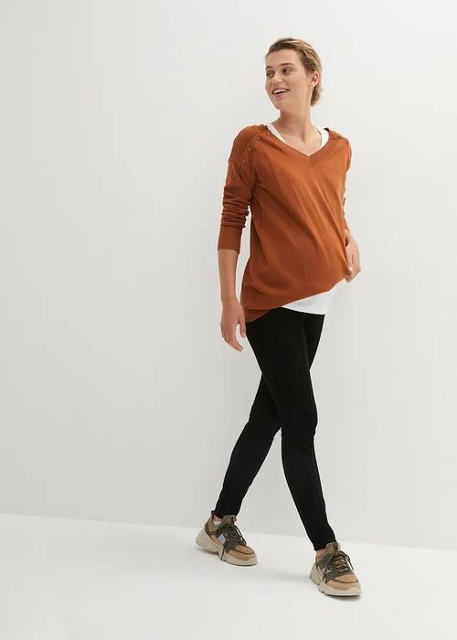 B.P.C spodnie ciążowe eko skóra welurowa ^40