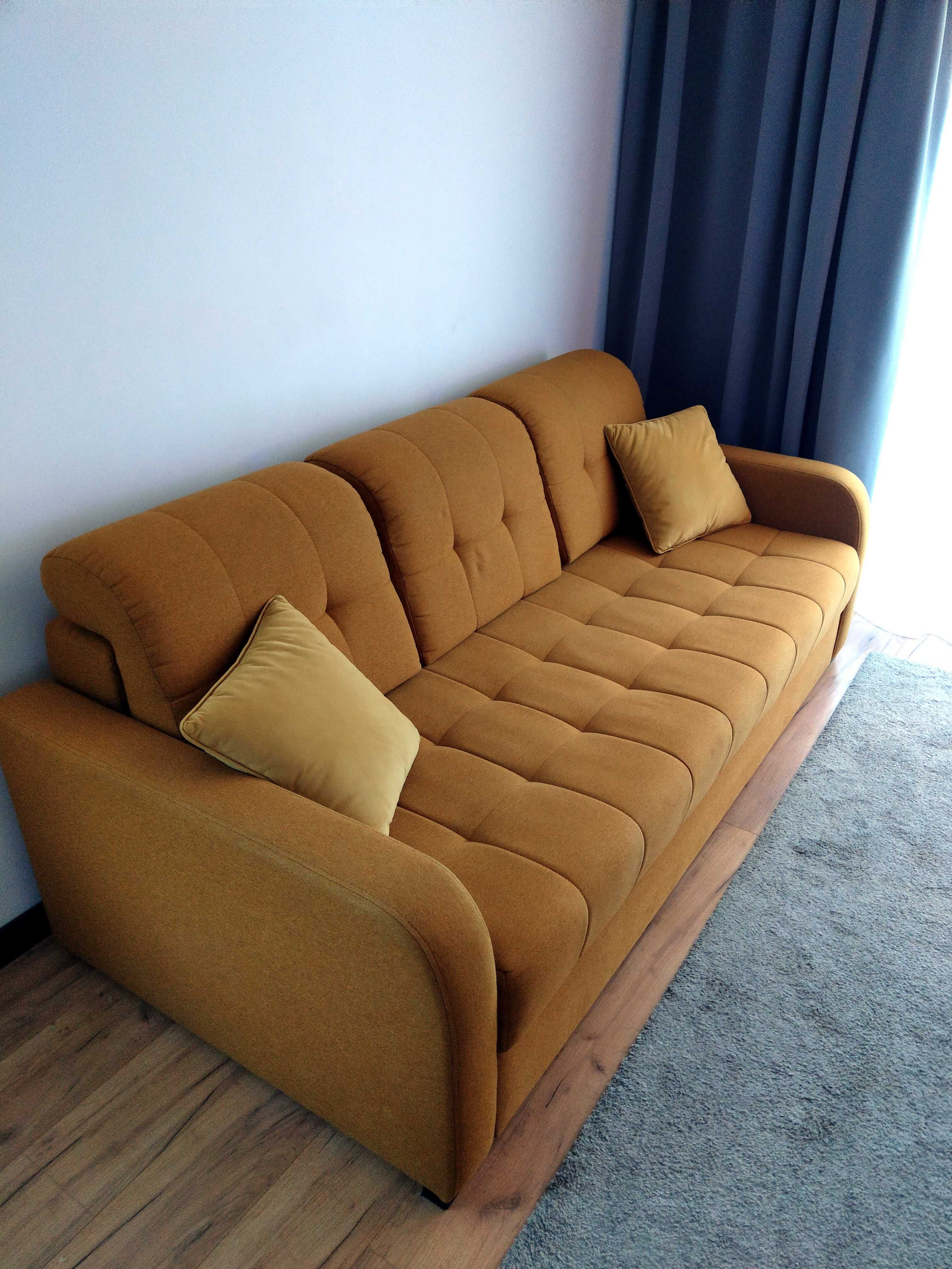 Solidna sofa z funkcją spania, sprężyny bonel i faliste + pianka hr