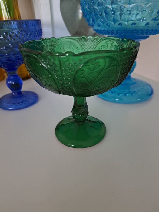 "Medaliony" Ząbkowice pucharek cukiernica szmaragd