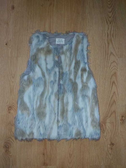 Kamizelka sztuczne futerko Zara S 36 XS 34 164cm bezrękawnik ocieplacz