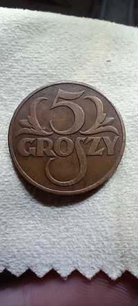 Moneta  5, groszy 1937 II RP