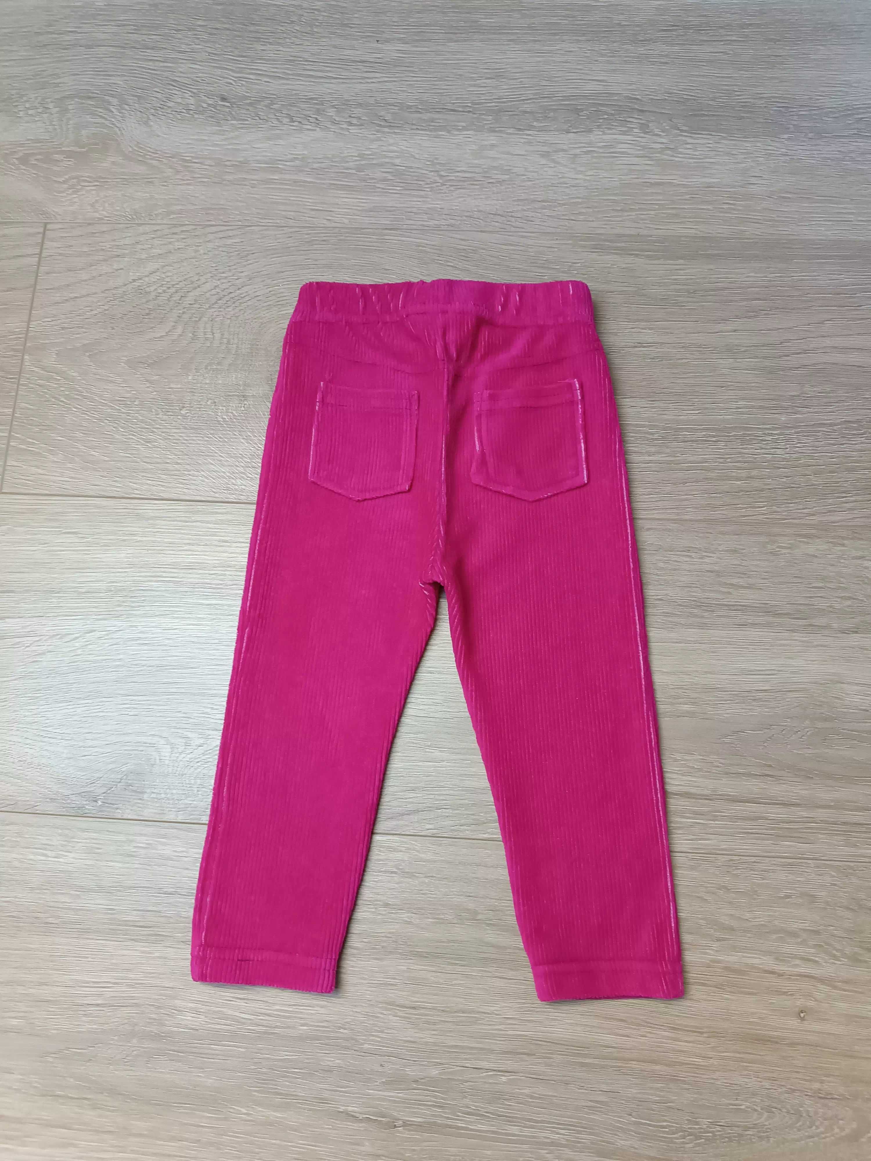 Spodenki legginsy różowy welur kieszonki 'Baby' 80