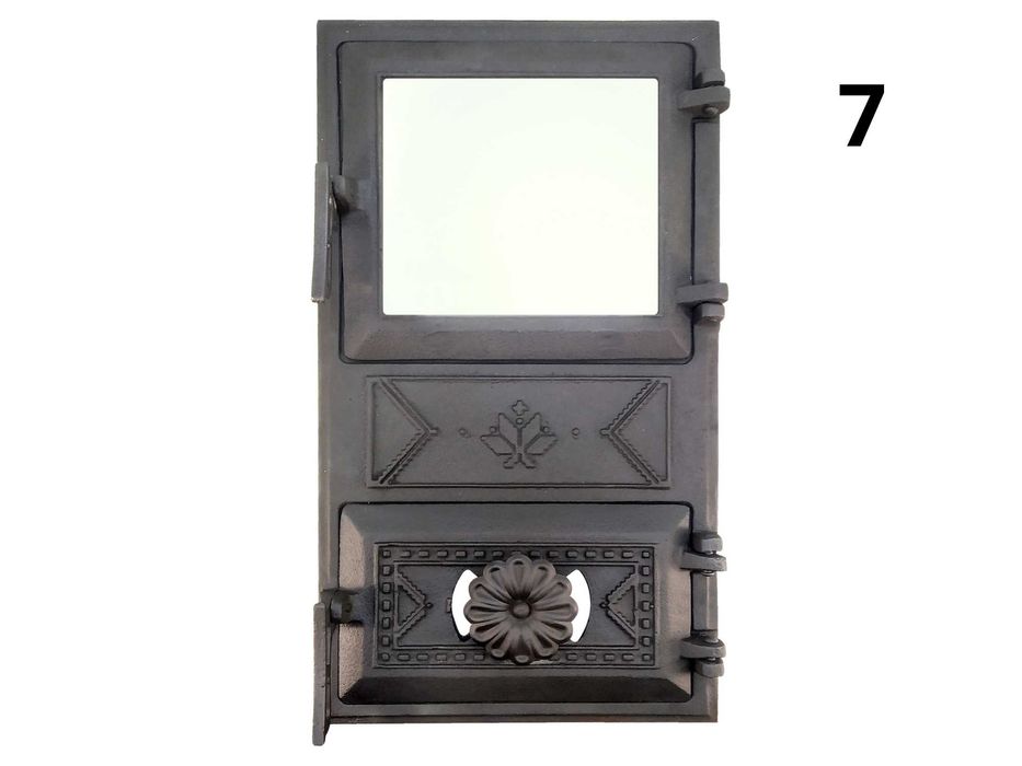 Дверца для печи и камина со стеклом, топочная чугунная печная дверка