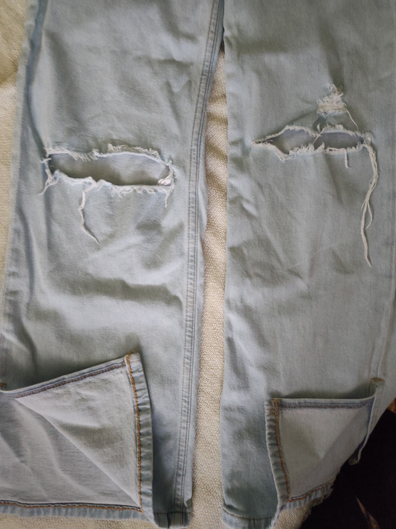 Spodnie roz 152 H&M niebieski jeans