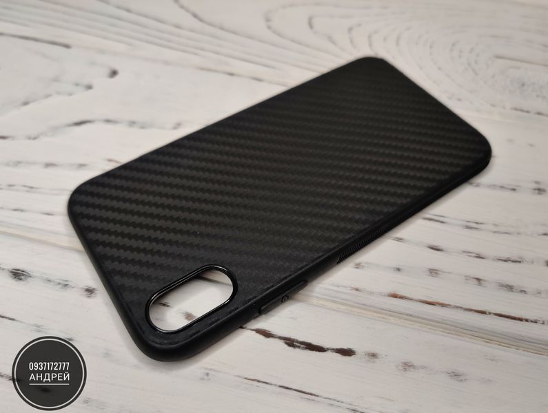 Чехол тонкий Carbon TPU на iPhone X/ XR/ XS Max. Не скользит