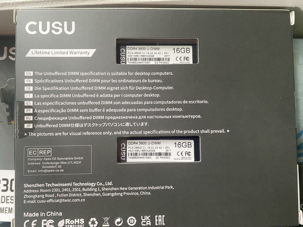 Озу ddr4 32gb 2x16gb 3600mhz 3200mhz