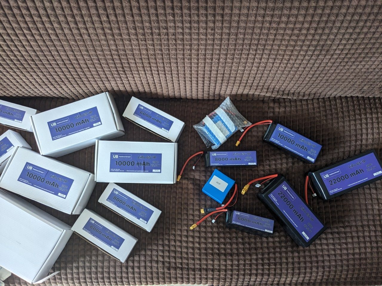 Акумулятори батареї ВЕЛИКОЇ ємності 22000 mAh 6S1P - для fpv дронів