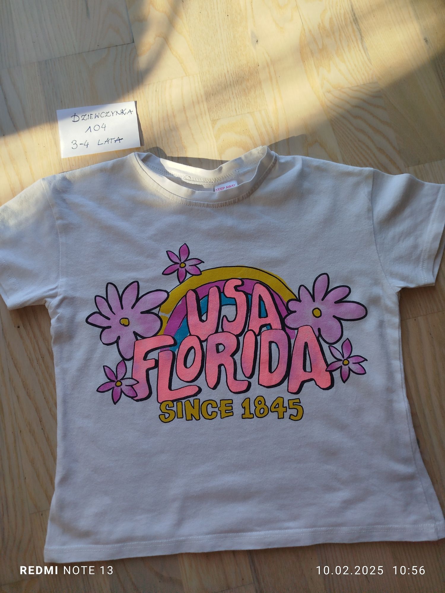 Bawełniana bluzka koszulka T-shirt z krótkim rękawem Zara 104 lato let