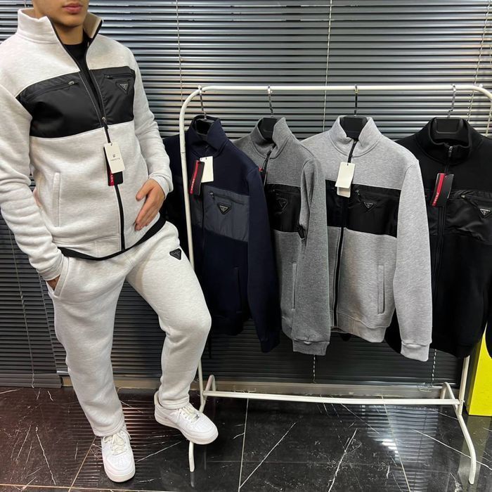 ЗИМНИЙ НА ФЛИСЕ спортивный мужской костюм зеленый черный Hugo Boss