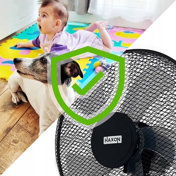 wentylator podłogowy haxon dax wiatrak stojący 5 łopatek timer + pilot