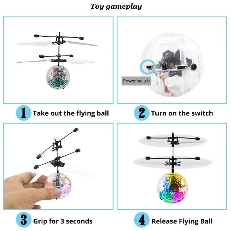 Helikopter Copter latająca dyskotekowa kula LED na akumulator