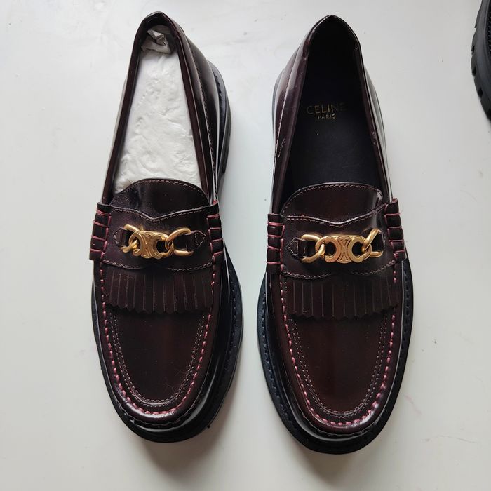 Celine Margaret loafersy ponadczasowe bordo hit r.40 mokasyny skóra