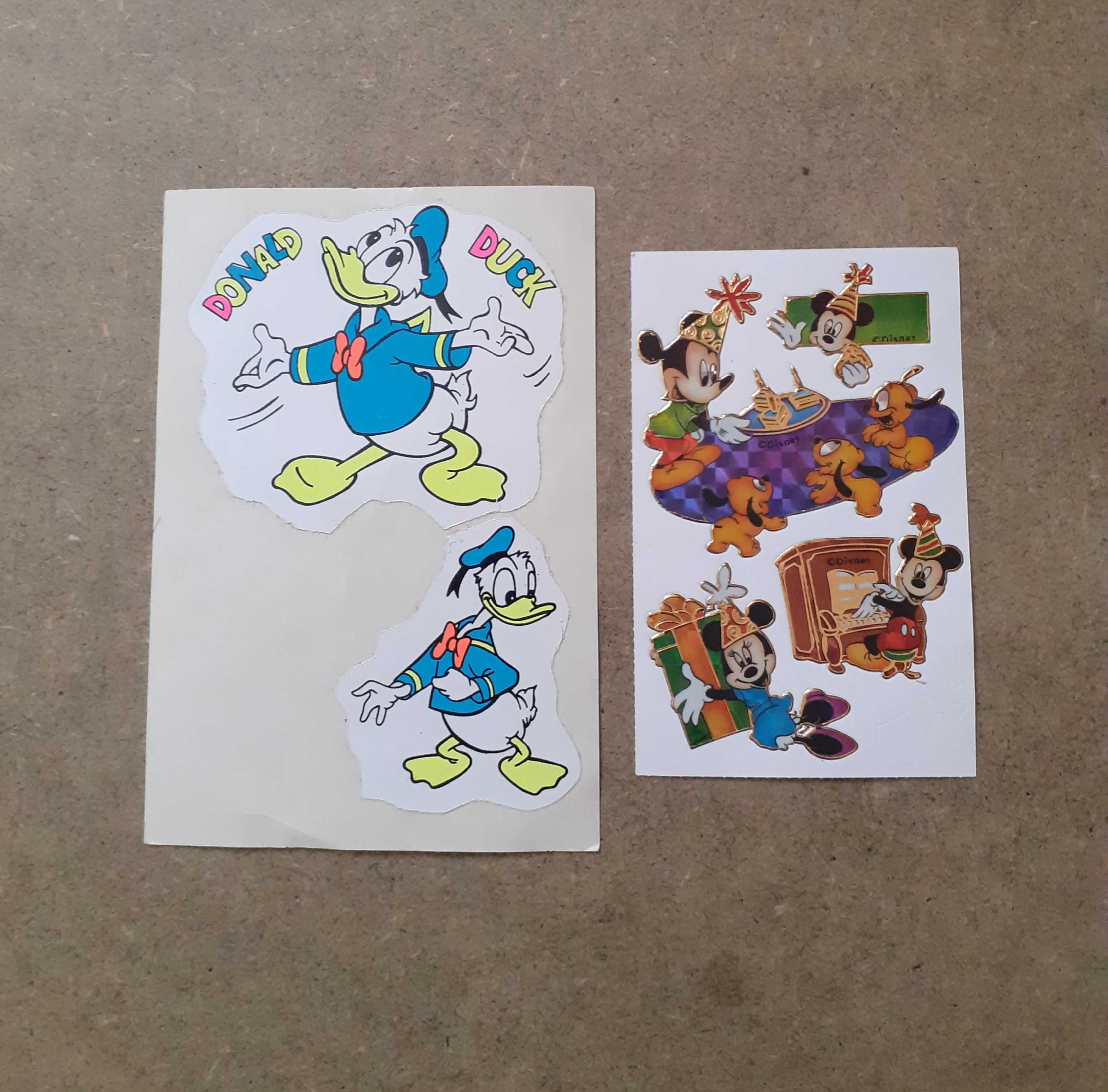 Naklejki kolekcjonerskie Disney Donald Miki unikat '90s vintage retro