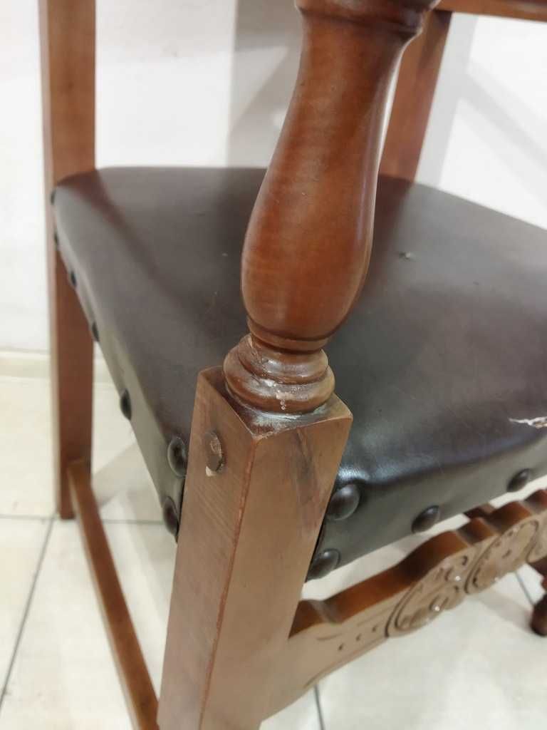 stylowe fotel dębowy tron krzesło