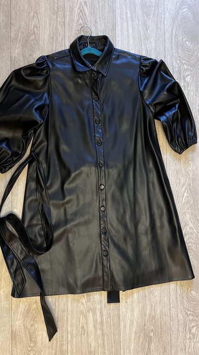 Плаття із еко шкіри , чорна сукня ,рощмір s/m навіть L