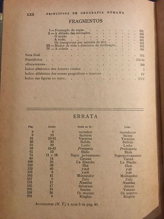 Princípios de Geografia Humana / Geografia Urbana