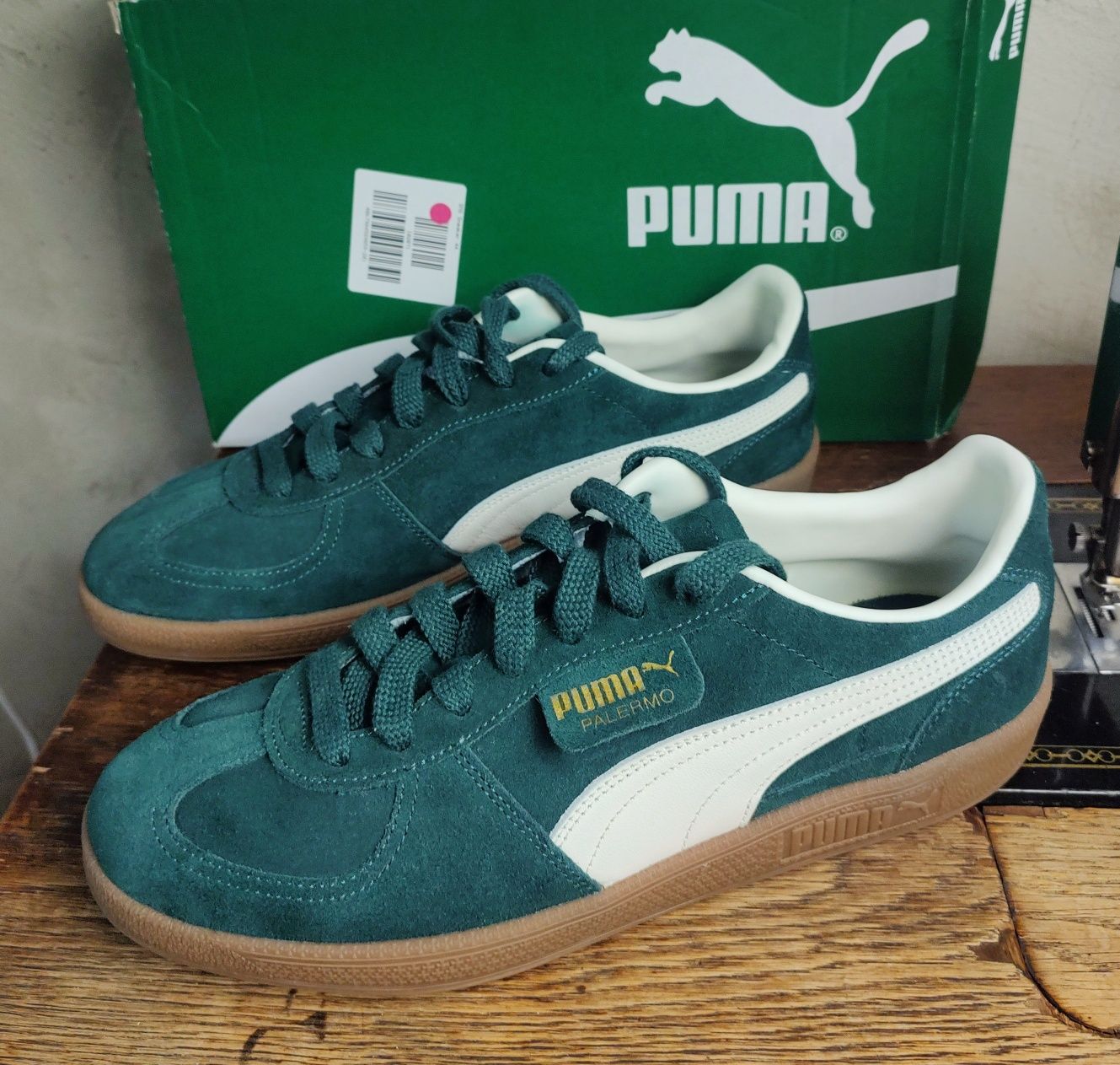PUMA PALERMO__buty męskie (44,5 / 29cm) zamszowe / zielone 45 casual