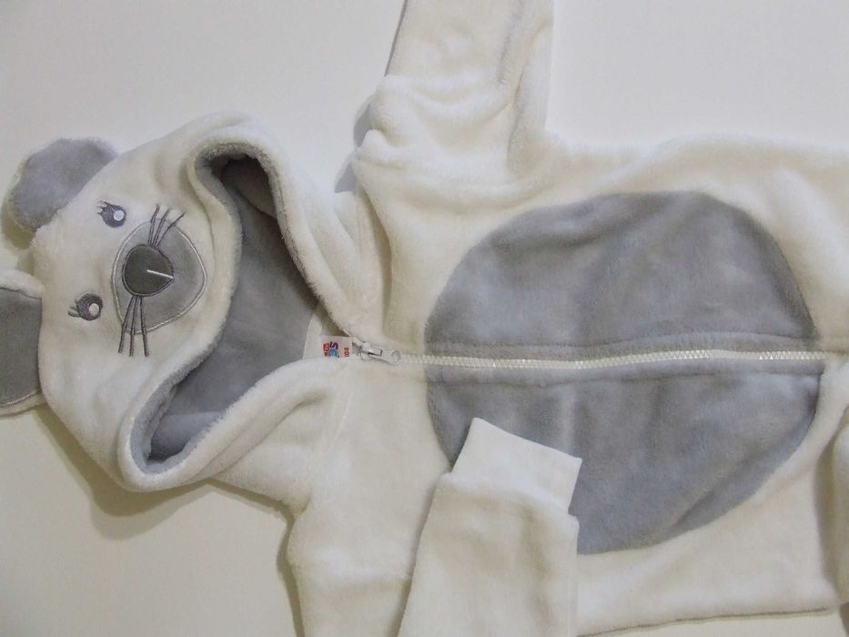 Kigurimi, pajac, onesie, kombinezon - mysz piżamka z futerka r.98-104