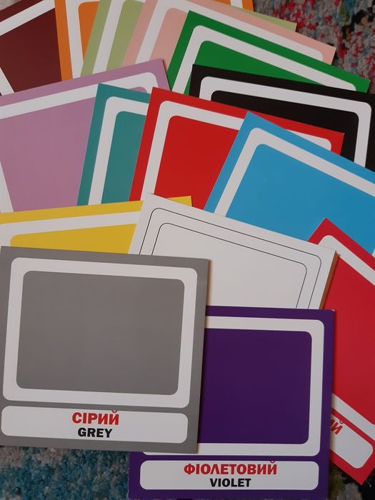 Картки для вивчення кольорів англійською мовою