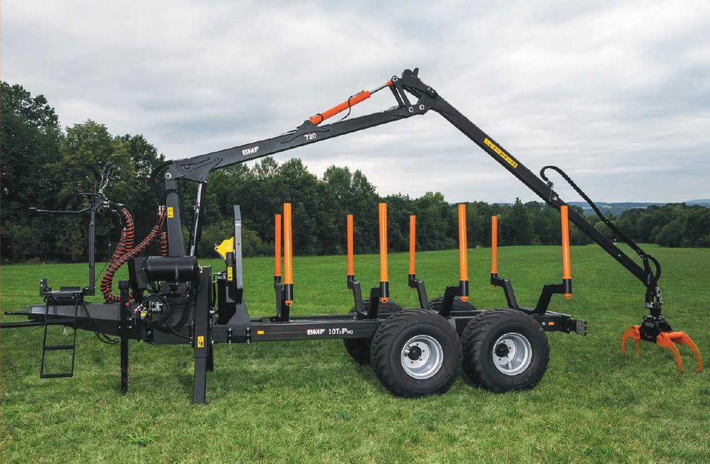 Przyczepa leśna zrywkowa HDS BMF 10 TON Żuraw 720 Nowa Raty% More Mask
