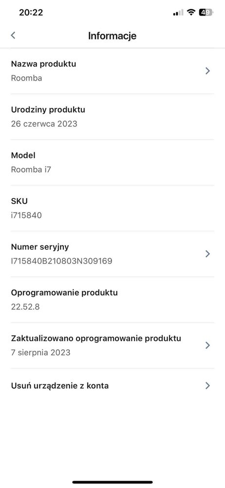 Sprzedam odkurzacz Roomba I7