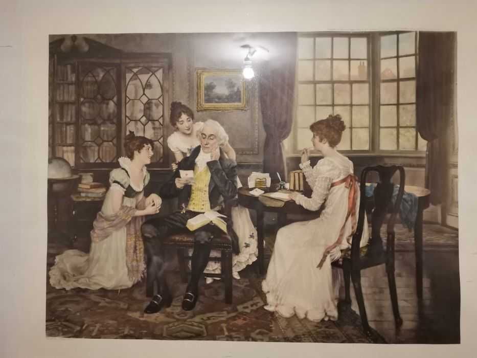 Quadro com gravura rara, antiguidade