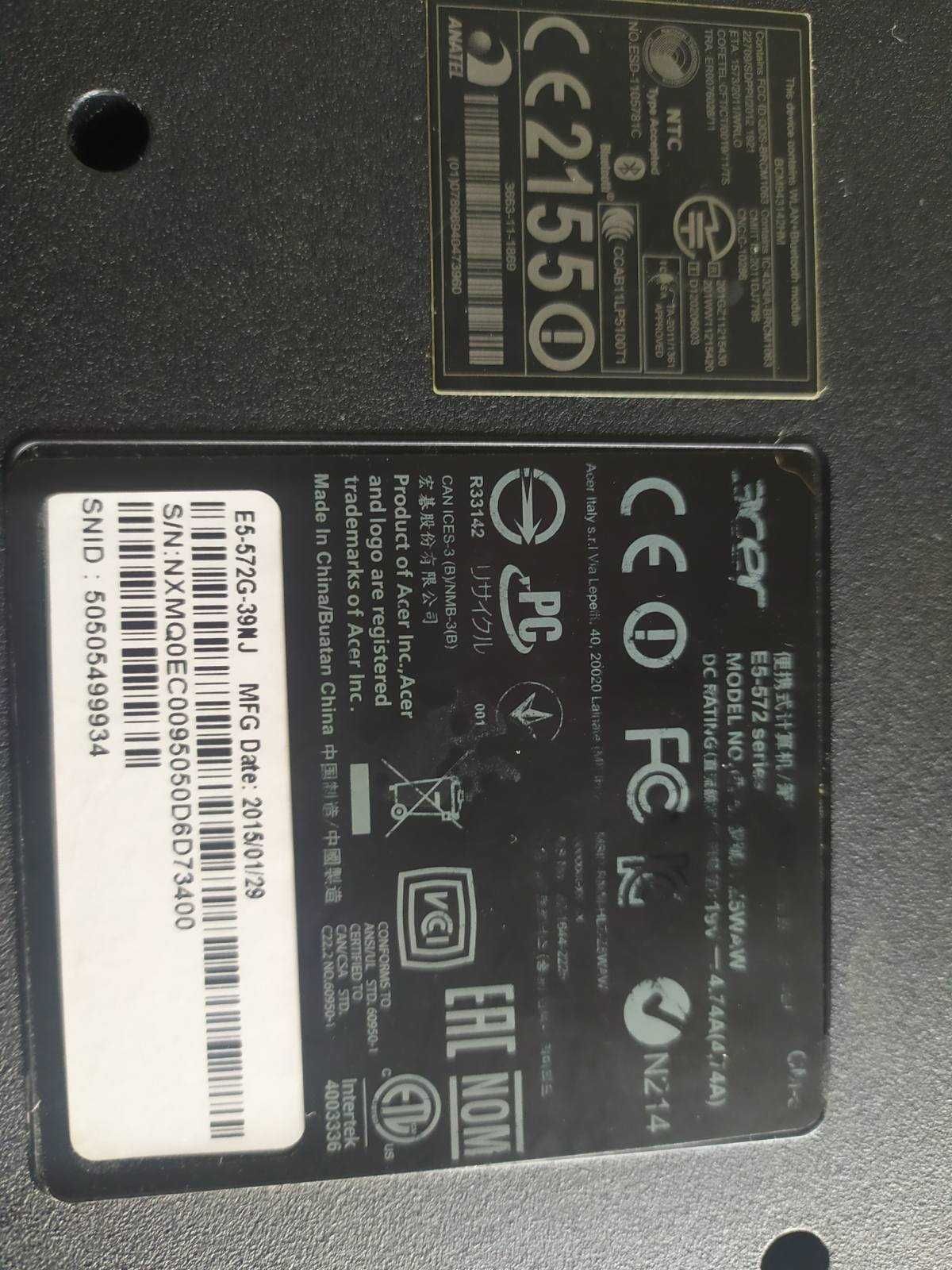 ноутбук Acer E5-572-39nj