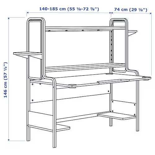 Biurko IKEA Fredde , gamingowe , wym 140x74x146 cm - dostawa gratis
