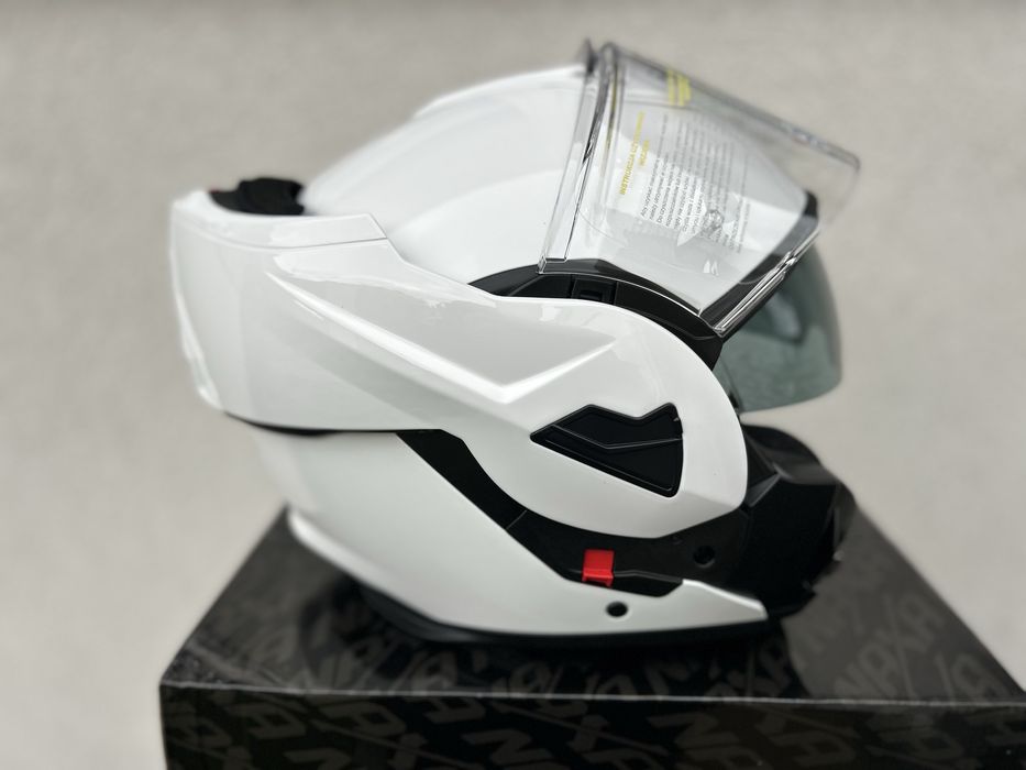 Kask motocyklowy modulowy NAXA FF1 rozmiar L 59-60cm Bialy, Szczekowy!