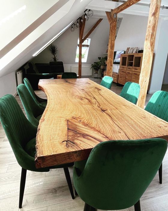 Stół dębowy monolit loft live edge