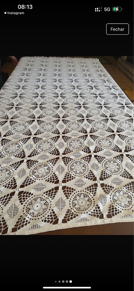 Colcha em crochet para cama  feita à mão