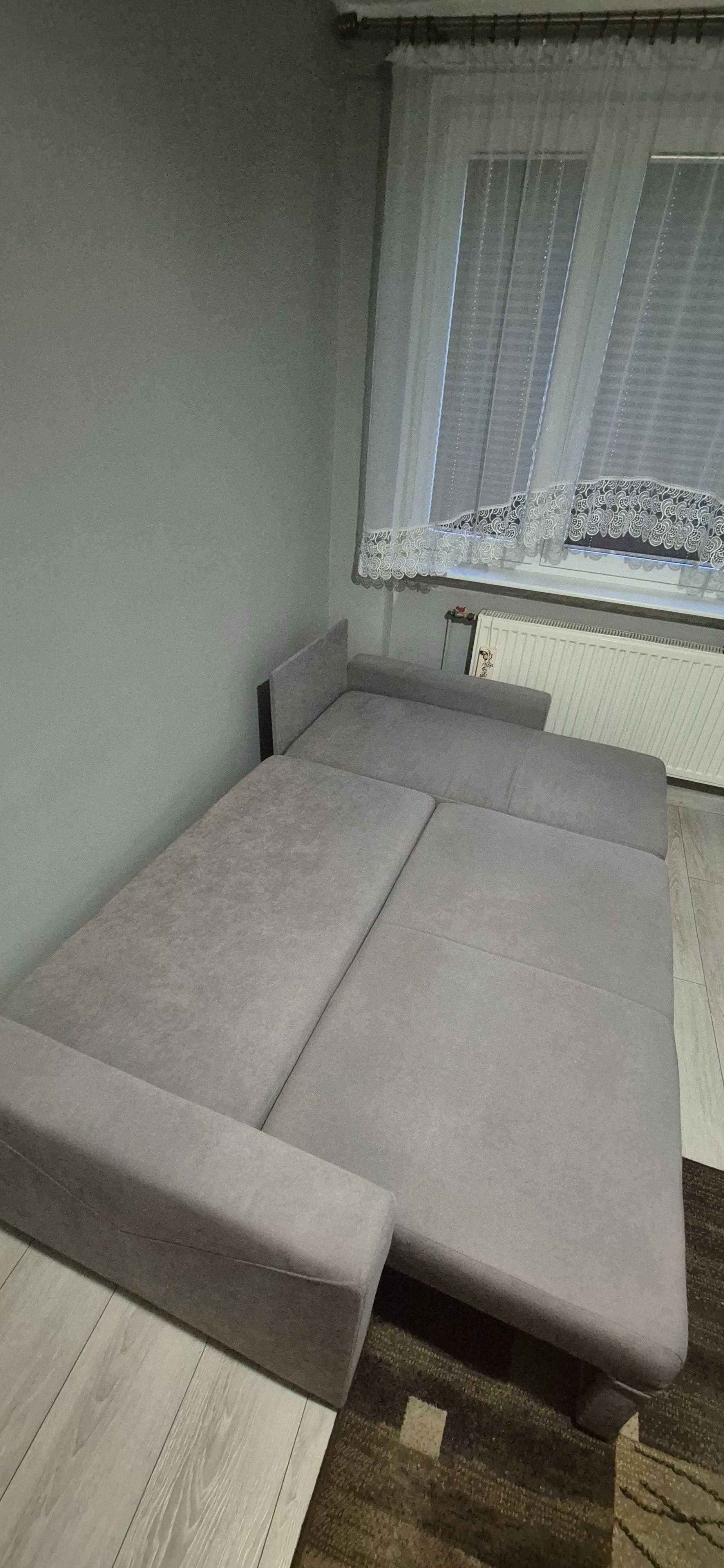 Narożnik szary z 2 pojemnikami