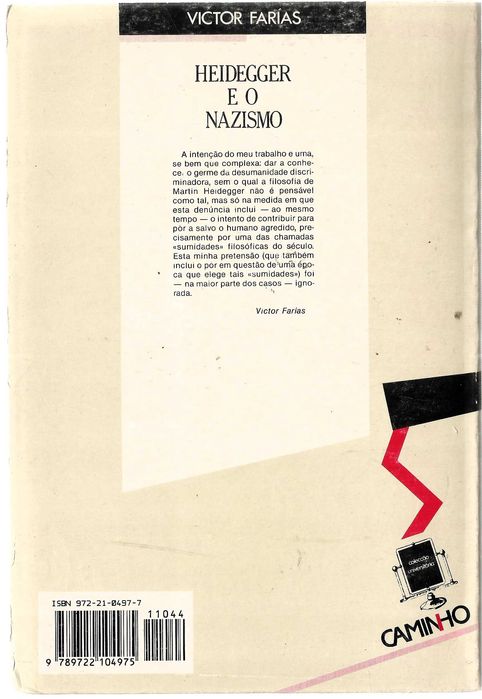 Victor Farías - Heidegger e o nazismo - Portes Grátis