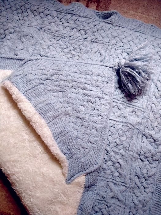 Конверт - одеялко на виписку блакитного кольору