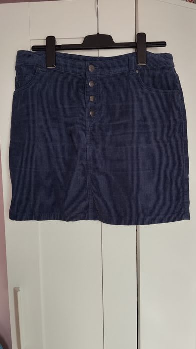 Sztruksowa granatowa spódnica Tu XL