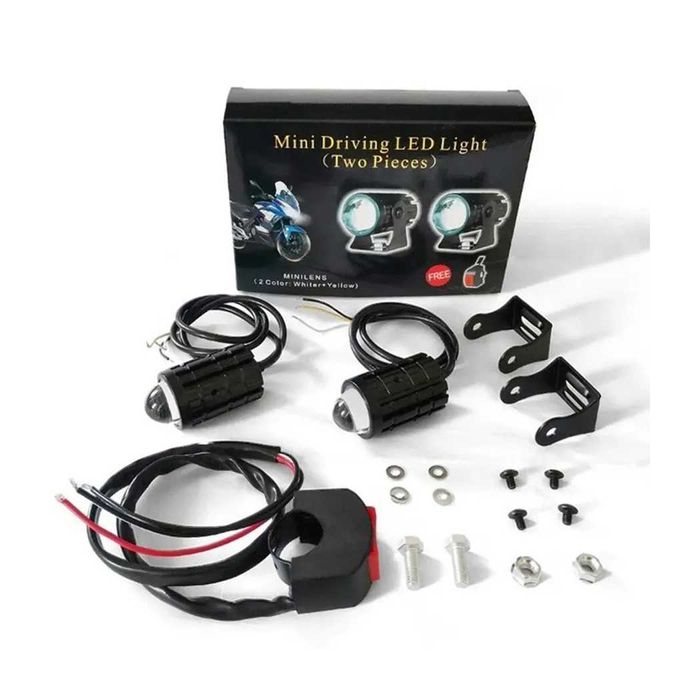 Faróis Auxiliares LED Bifocais Fisheye 30W - 6000LM com Interruptor